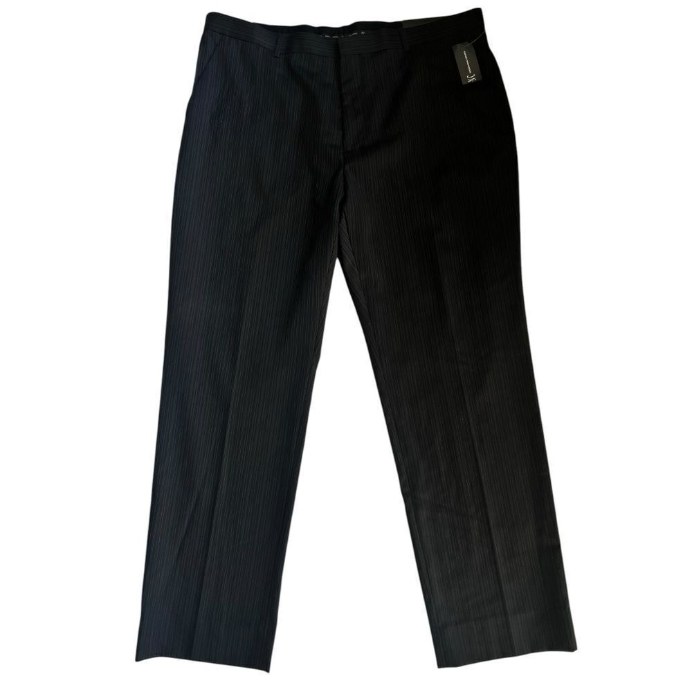NWT INC International Concepts Wool Blend Men's Black Striped Dress Pants 40x32